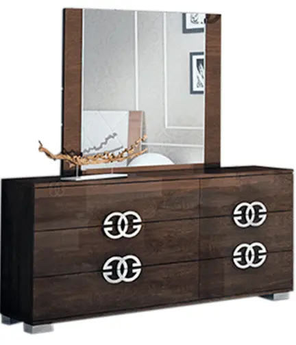 dresser with a mirror