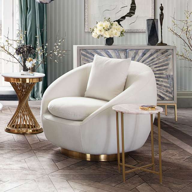 Light Cream Celine Swivel Chair