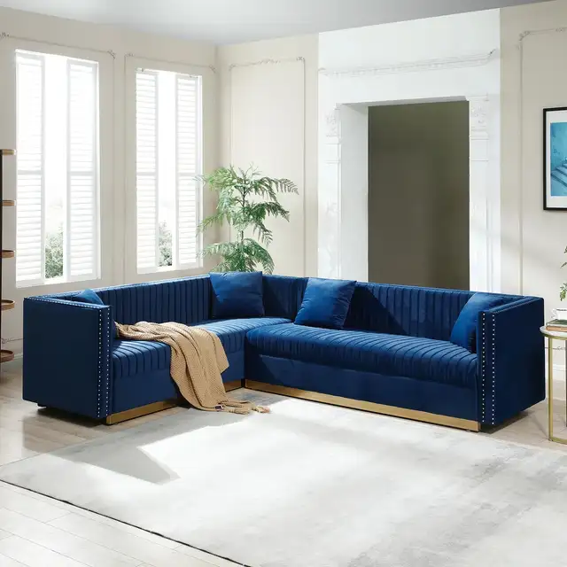 blue sectional couch