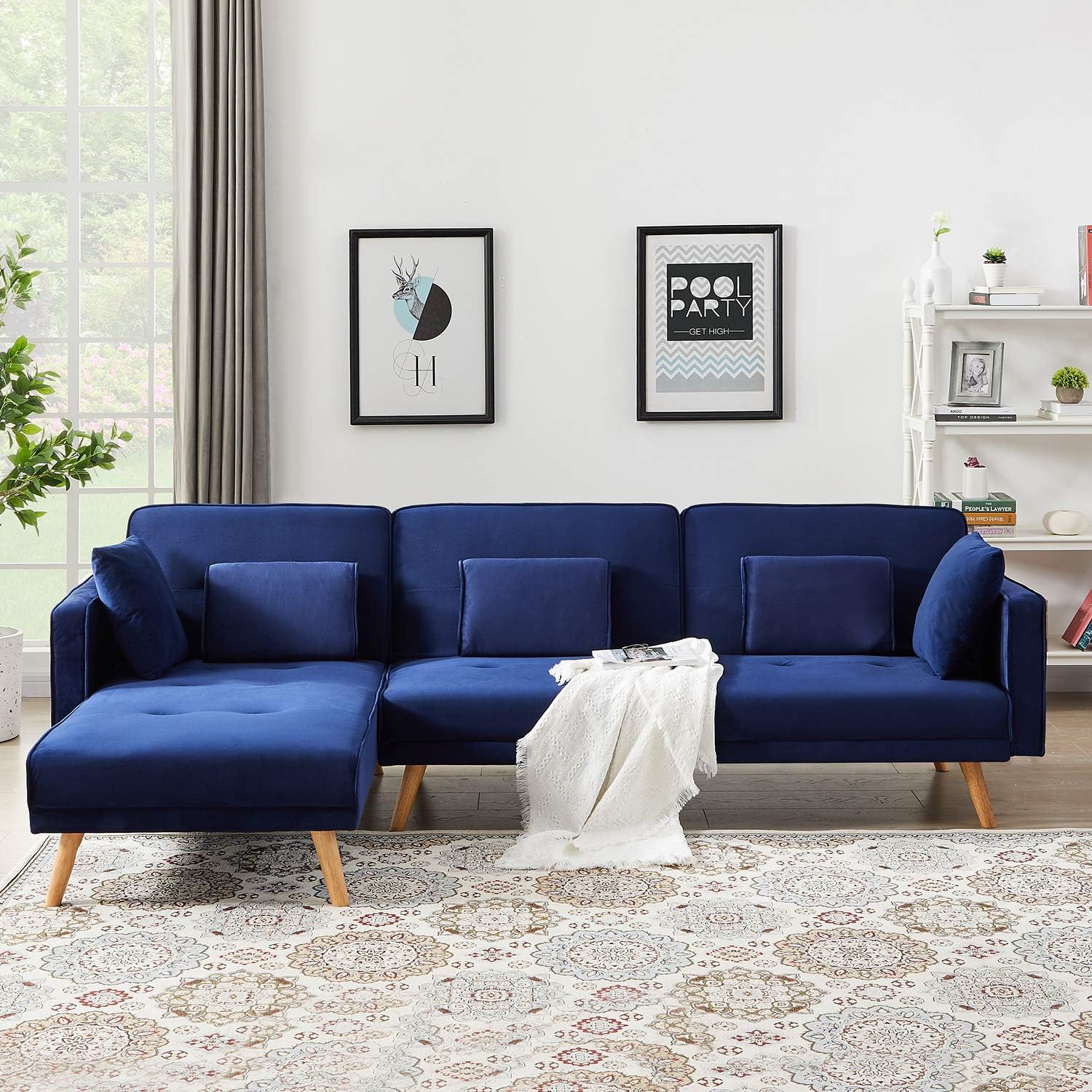 Modern Blue Sectional Sofa