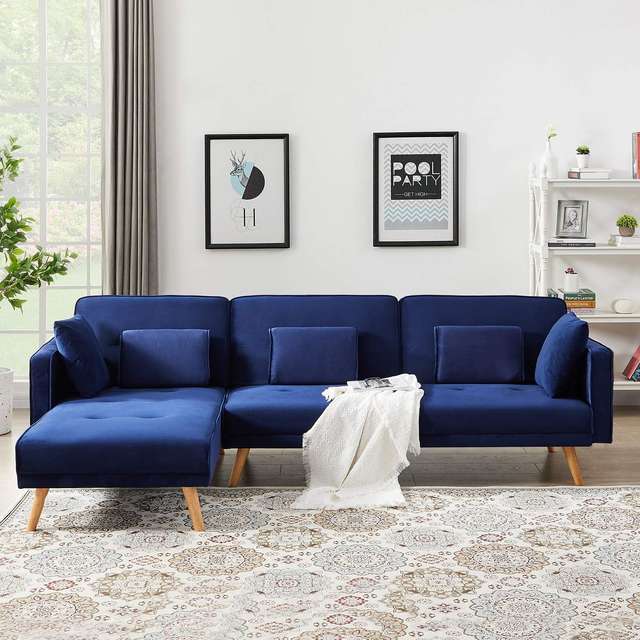 Modern Blue Sectional Sofa